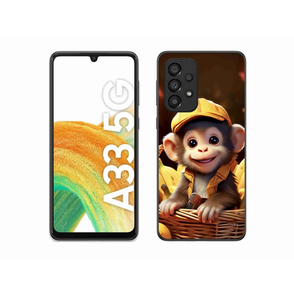 Gelový kryt mmCase na Samsung Galaxy A33 - opice v košíku
