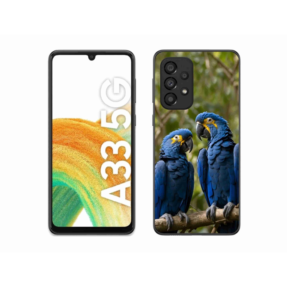 Gelový kryt mmCase na Samsung Galaxy A33 - papouščí duo