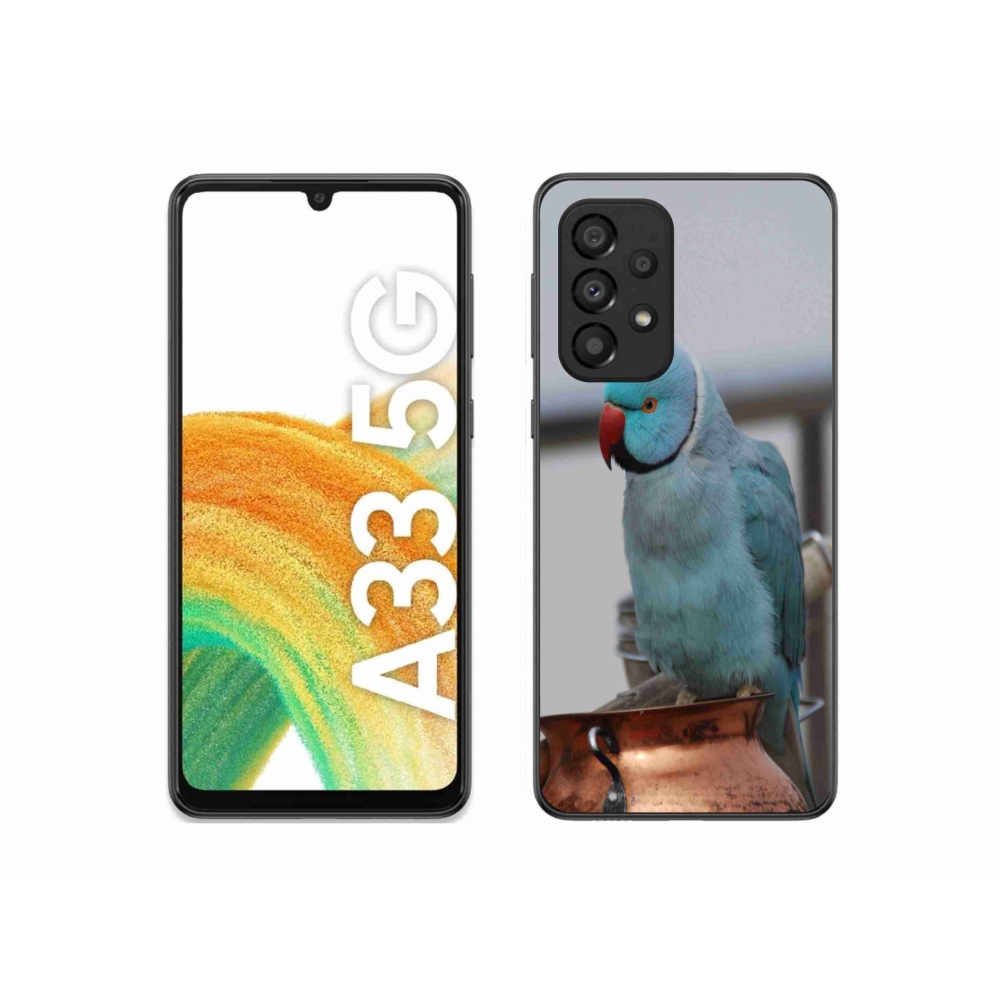 Gelový kryt mmCase na Samsung Galaxy A33 - papoušek alexandr modrý