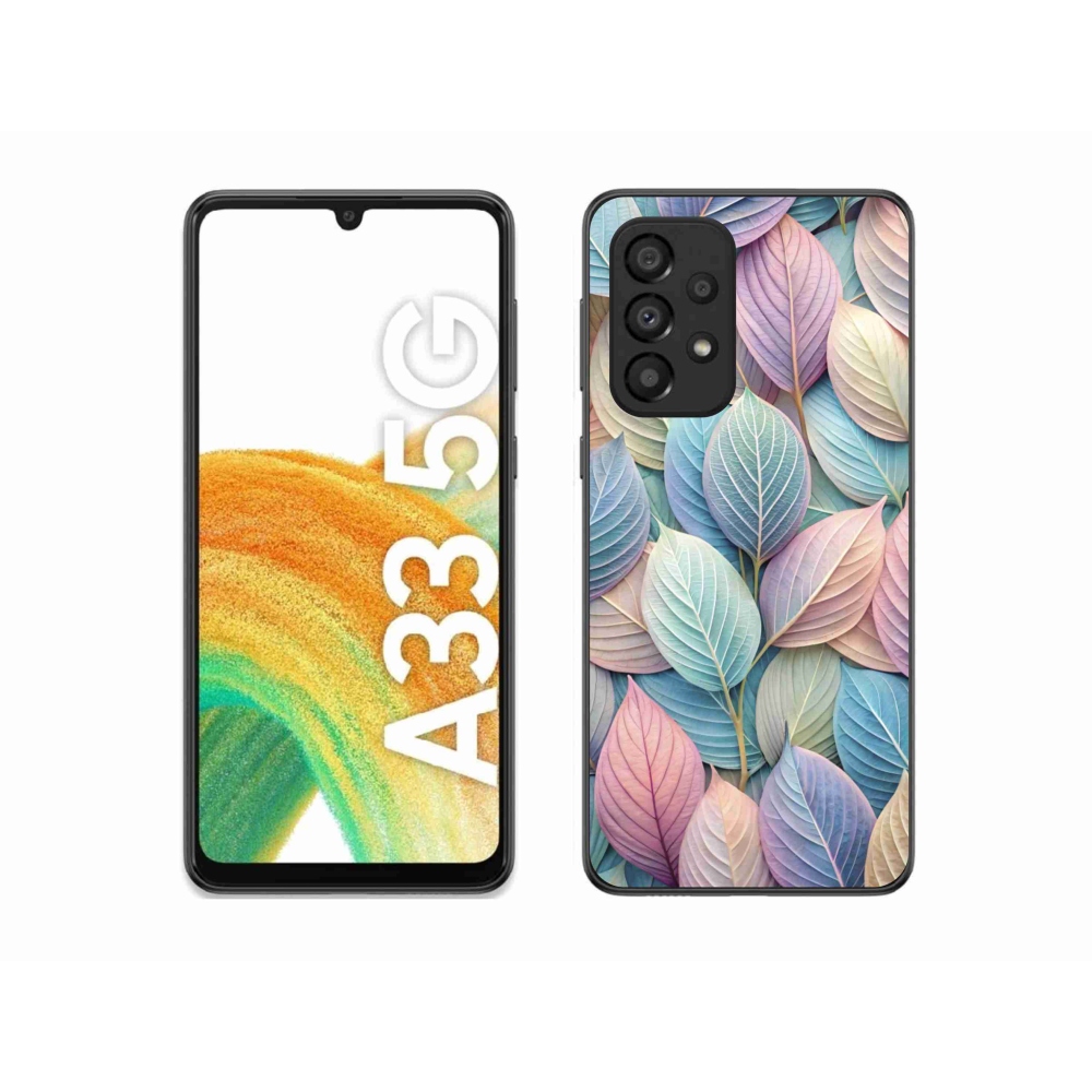 Gelový kryt mmCase na Samsung Galaxy A33 - pastelové listy