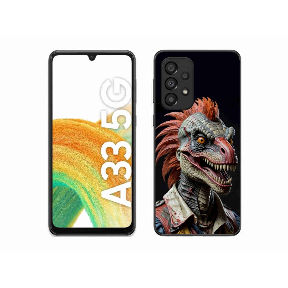 Gelový kryt mmCase na Samsung Galaxy A33 - punk dinosaurus
