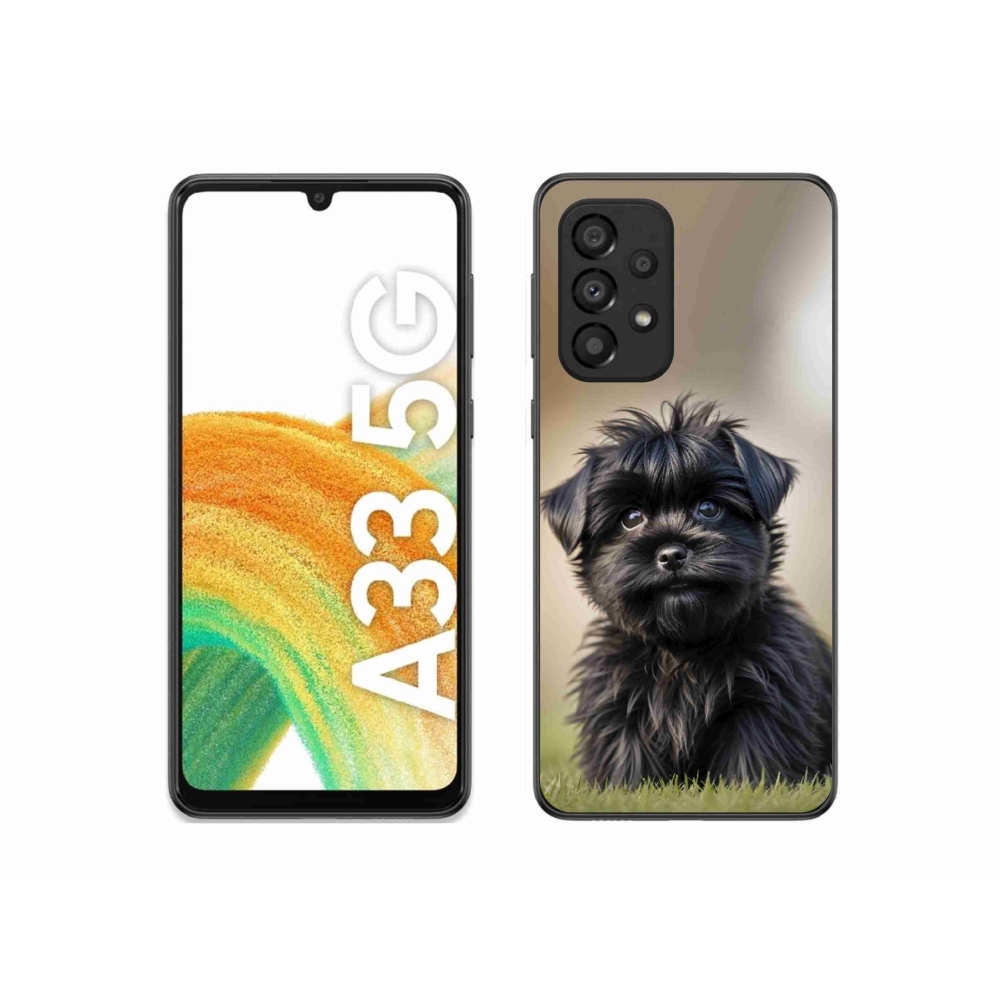 Gelový kryt mmCase na Samsung Galaxy A33 - roztomilý černý pejsek
