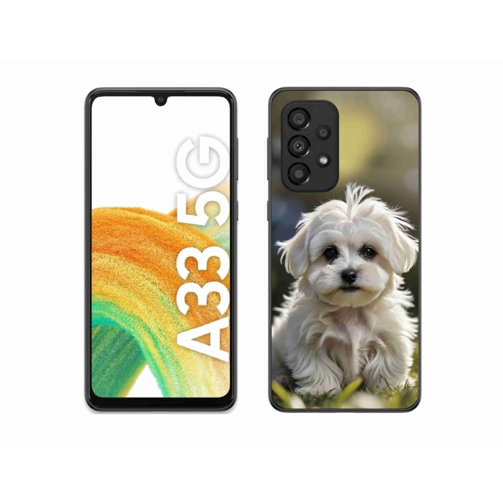 Gelový kryt mmCase na Samsung Galaxy A33 - roztomilý maltézský psík