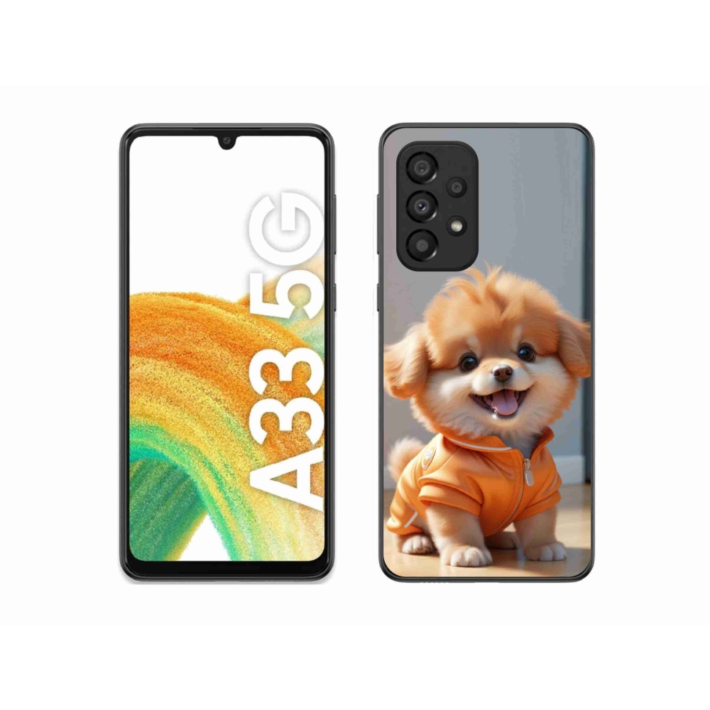 Gelový kryt mmCase na Samsung Galaxy A33 - roztomilý pomeranian v mikině