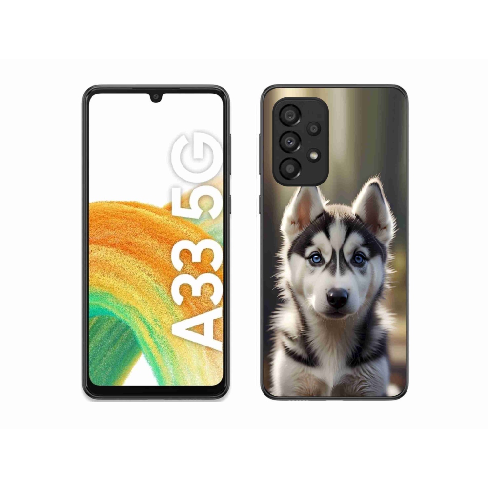 Gelový kryt mmCase na Samsung Galaxy A33 - roztomilý sibiřský husky