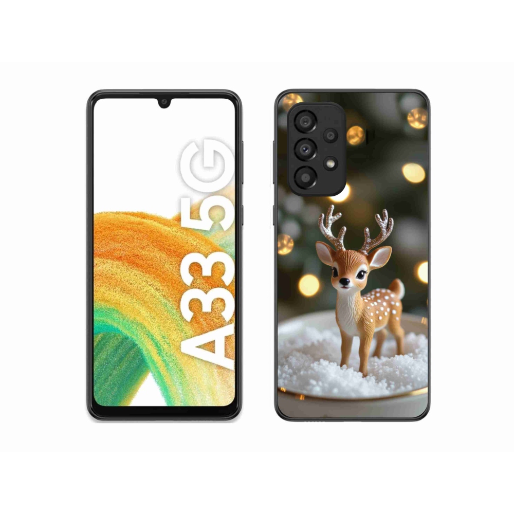 Gelový kryt mmCase na Samsung Galaxy A33 - roztomilý vánoční jelen