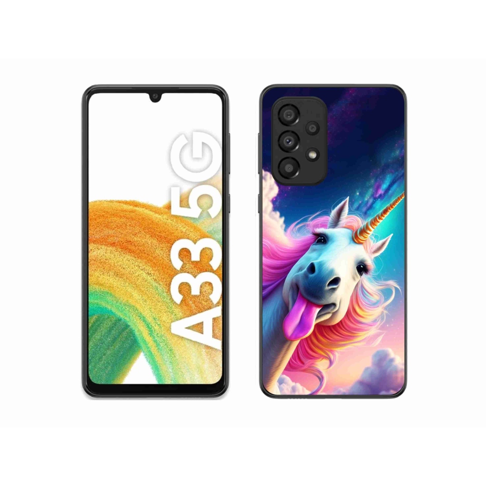 Gelový kryt mmCase na Samsung Galaxy A33 - šílený jednorožec