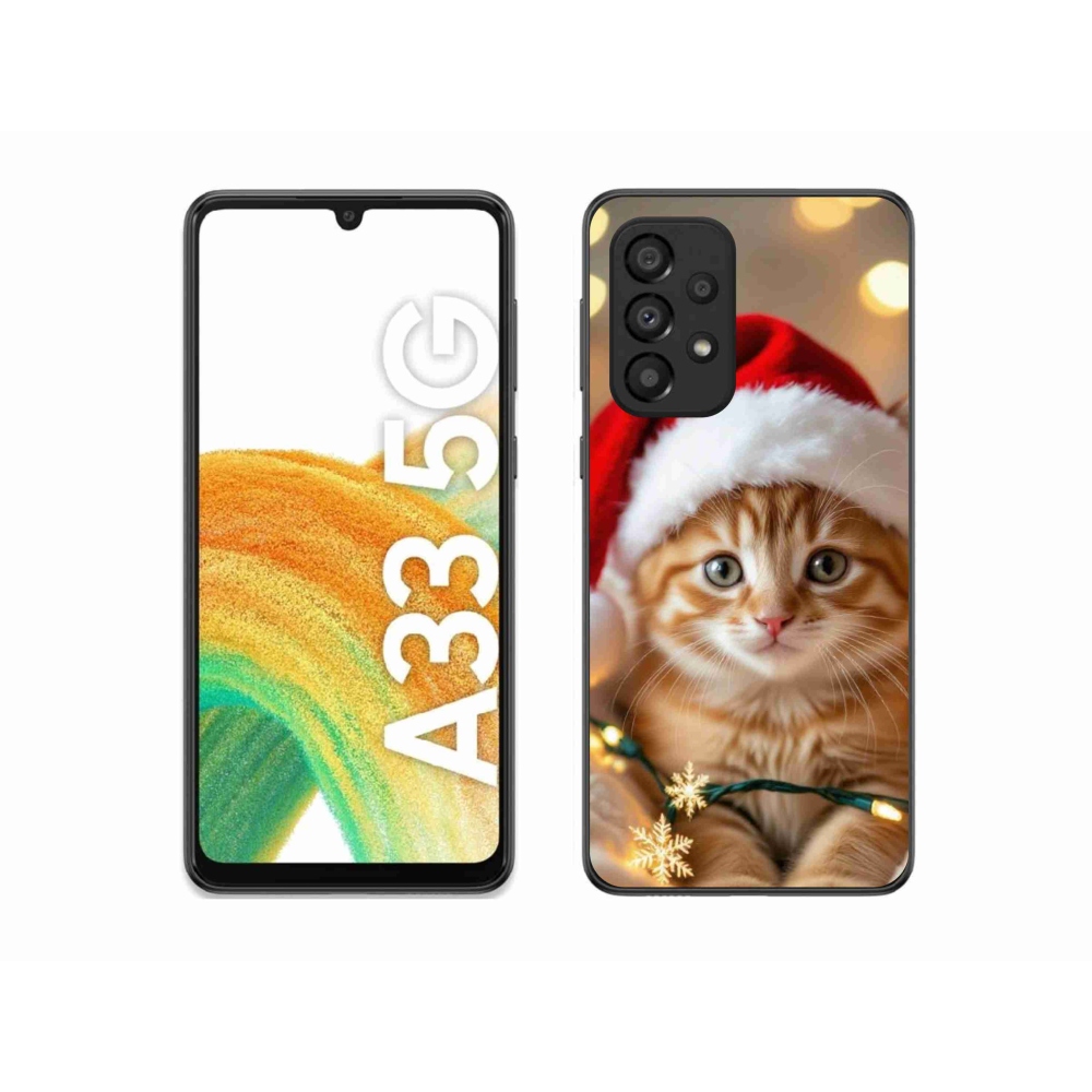 Gelový kryt mmCase na Samsung Galaxy A33 - vánoční kotě
