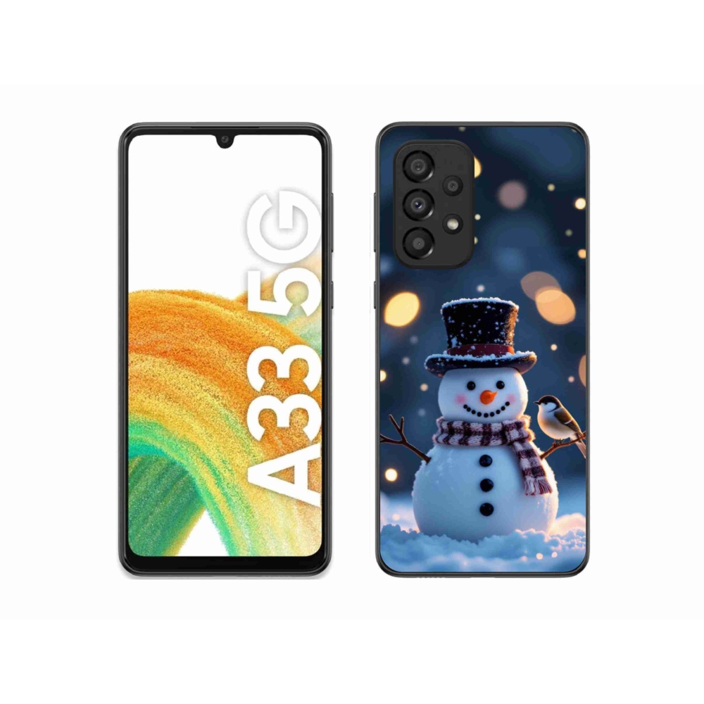 Gelový kryt mmCase na Samsung Galaxy A33 - vánoční sněhulák