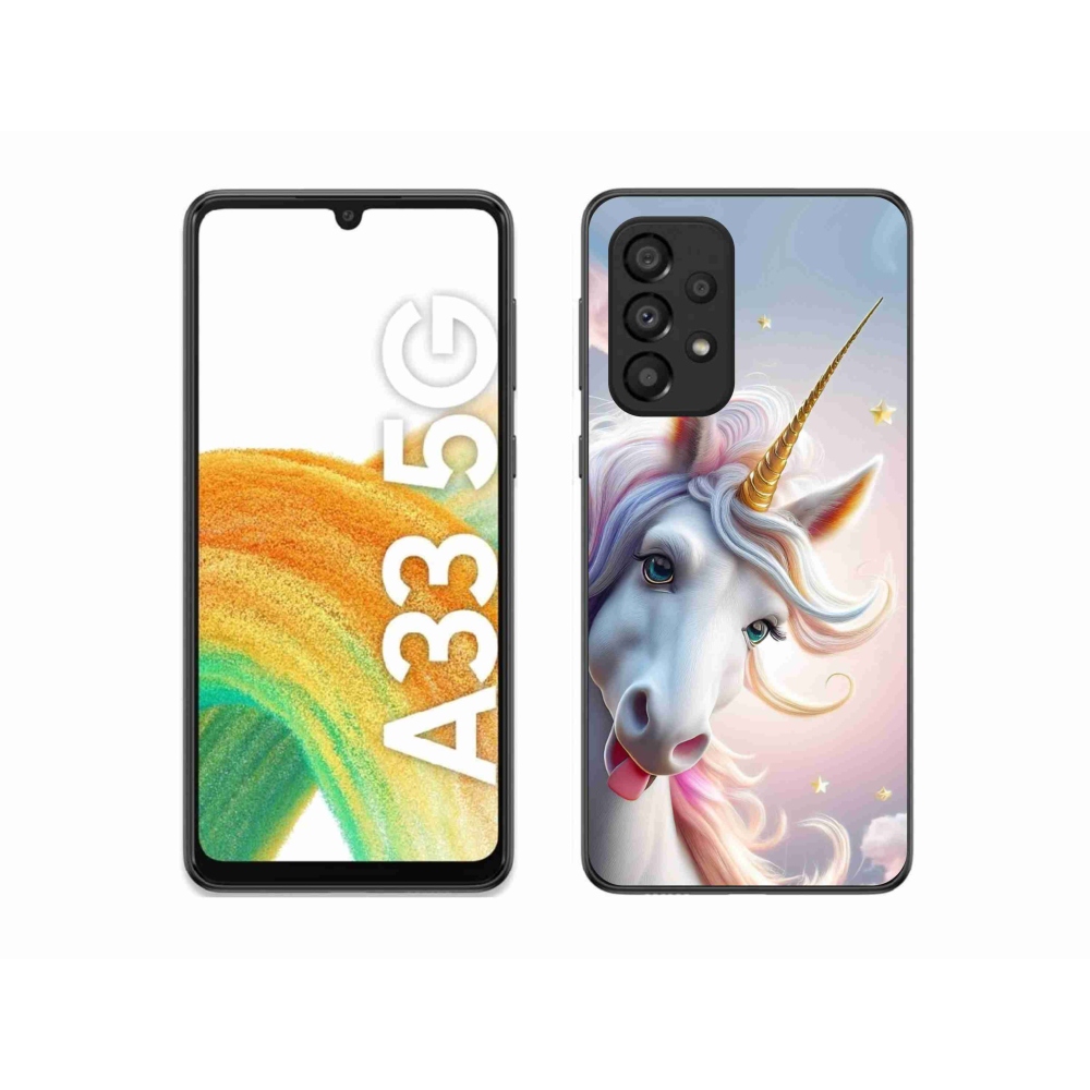 Gelový kryt mmCase na Samsung Galaxy A33 - veselý jednorožec