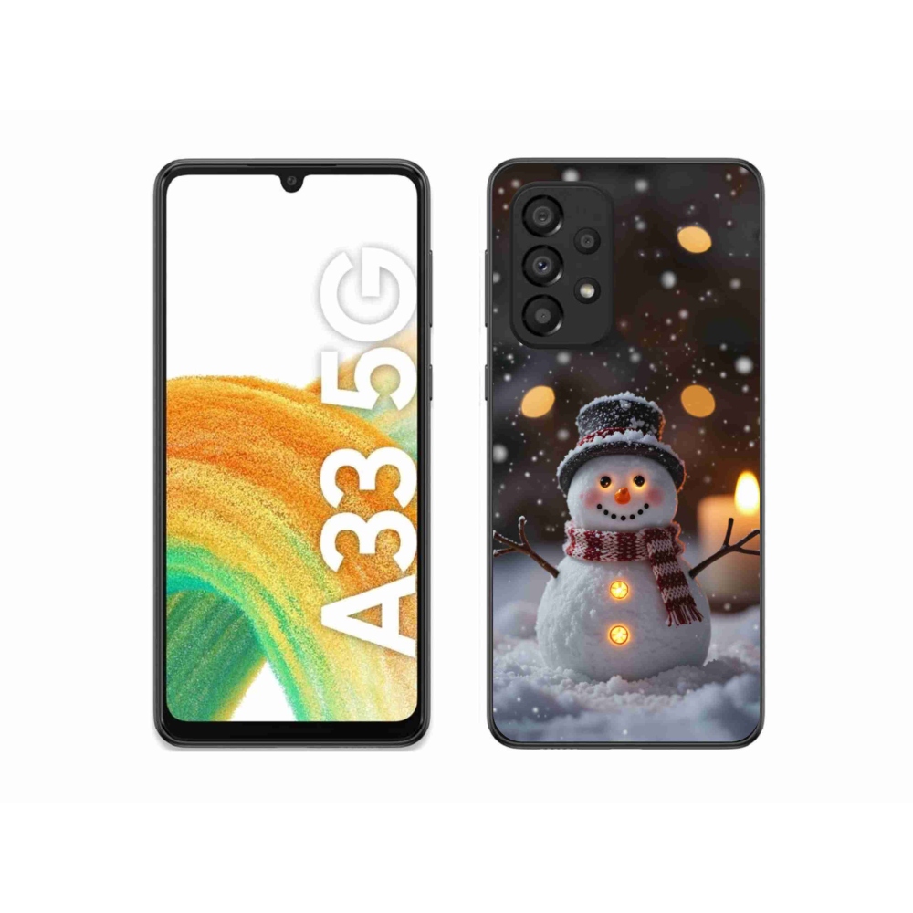 Gelový kryt mmCase na Samsung Galaxy A33 - veselý sněhulák
