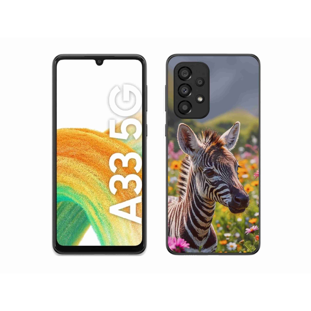 Gelový kryt mmCase na Samsung Galaxy A33 - zebra na louce