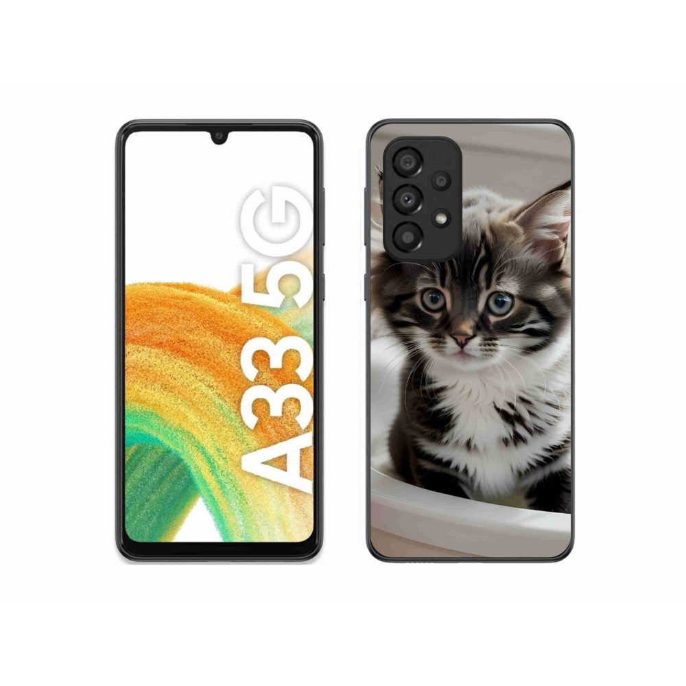 Gelový kryt mmCase na Samsung Galaxy A33 - zvědavé kotě