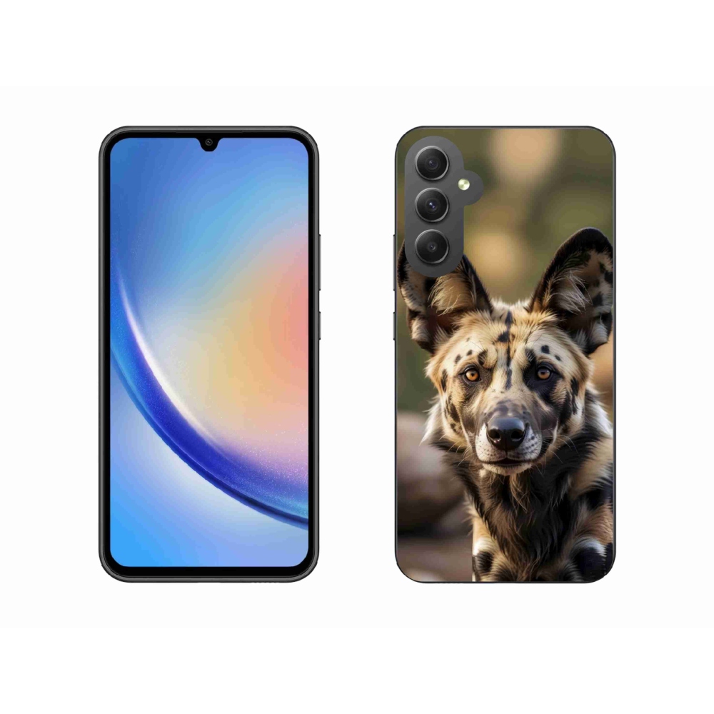 Gelový kryt mmCase na Samsung Galaxy A34 5G - africký divoký pes