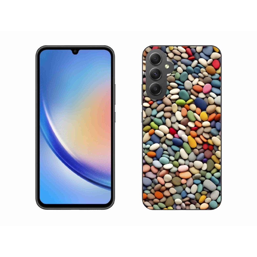 Gelový kryt mmCase na Samsung Galaxy A34 5G - barevné kamínky 2