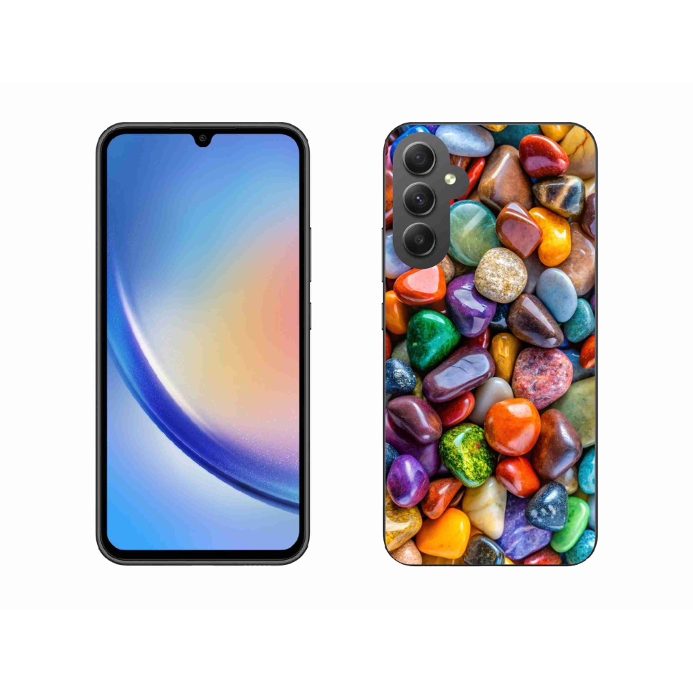 Gelový kryt mmCase na Samsung Galaxy A34 5G - barevné kamínky