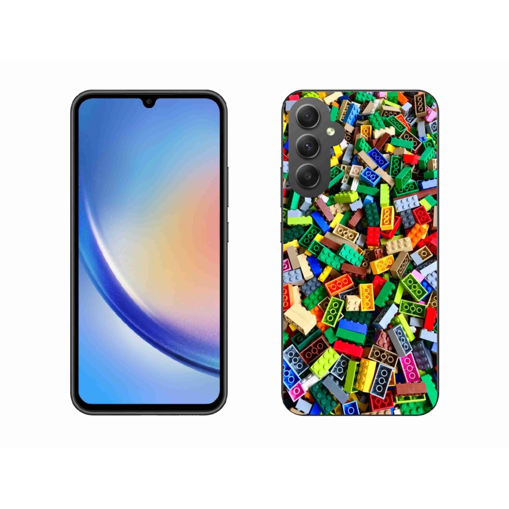 Gelový kryt mmCase na Samsung Galaxy A34 5G - barevné stavební kostky