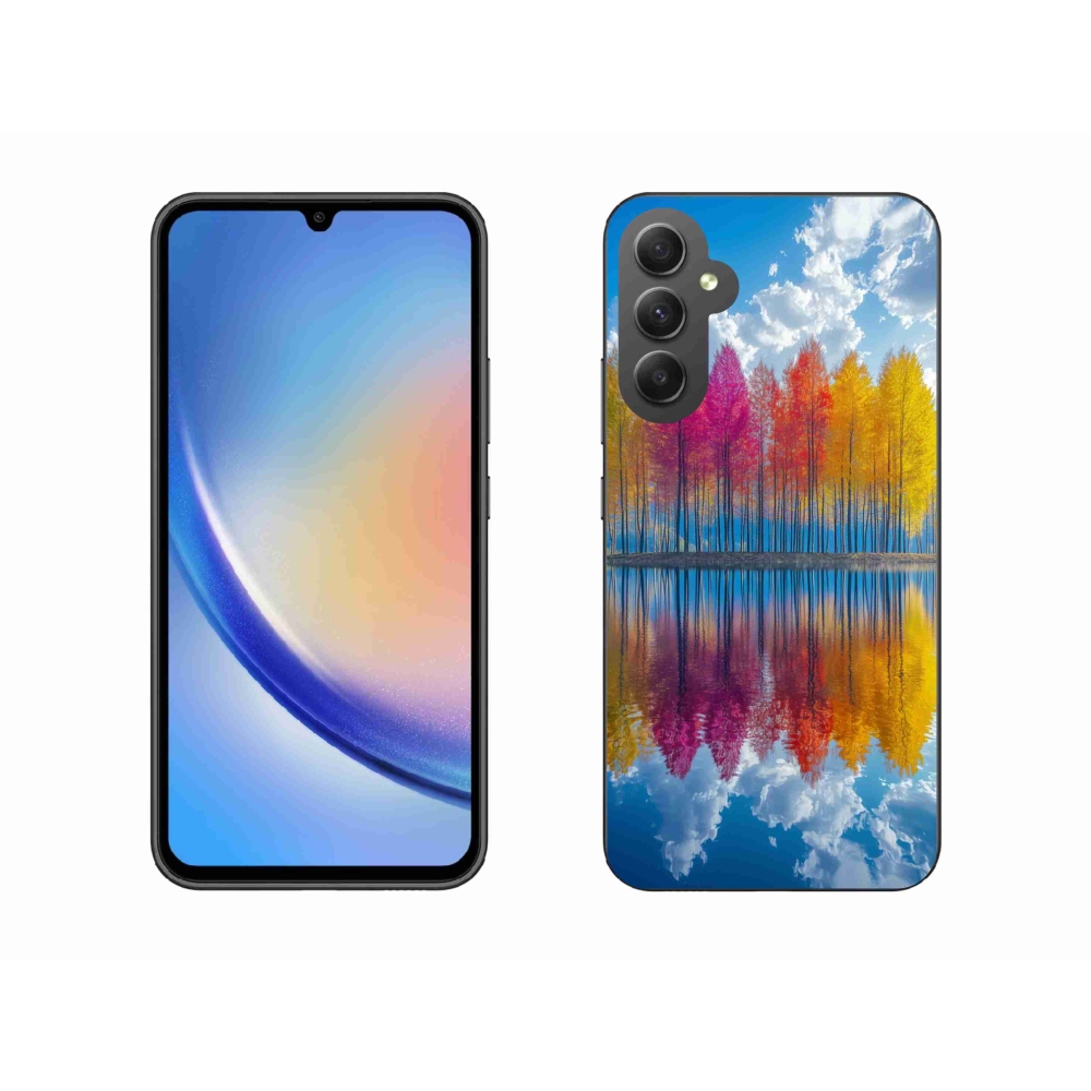 Gelový kryt mmCase na Samsung Galaxy A34 5G - barevné stromy