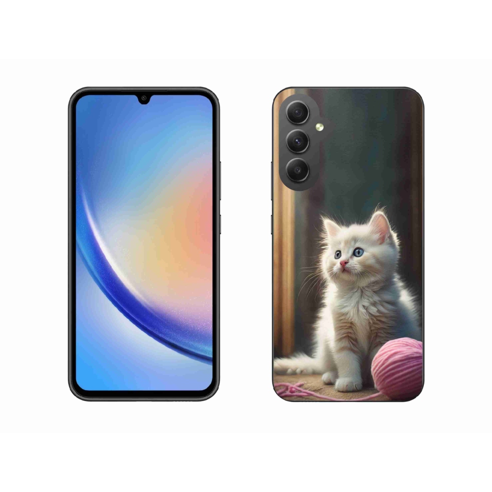 Gelový kryt mmCase na Samsung Galaxy A34 5G - bílé kotě 2