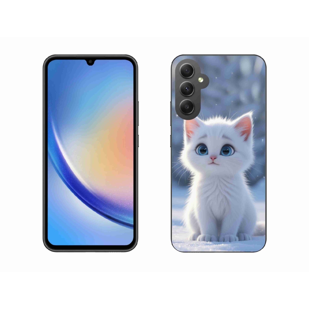 Gelový kryt mmCase na Samsung Galaxy A34 5G - bílé kotě 3