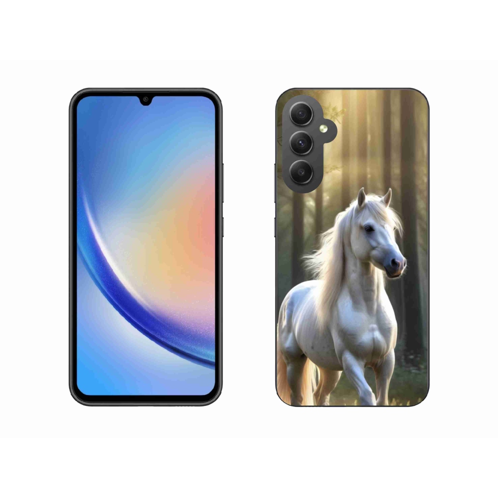 Gelový kryt mmCase na Samsung Galaxy A34 5G - bílý kůň 3