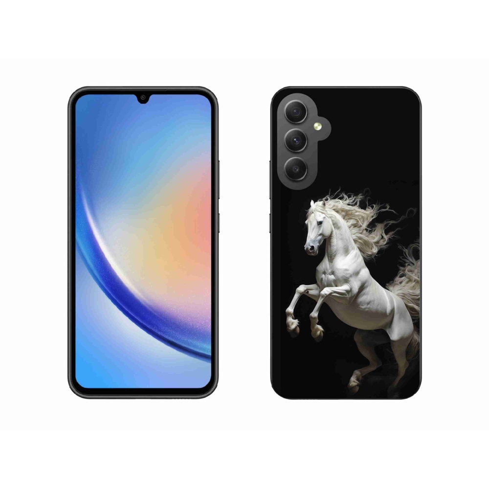 Gelový kryt mmCase na Samsung Galaxy A34 5G - bílý kůň 4