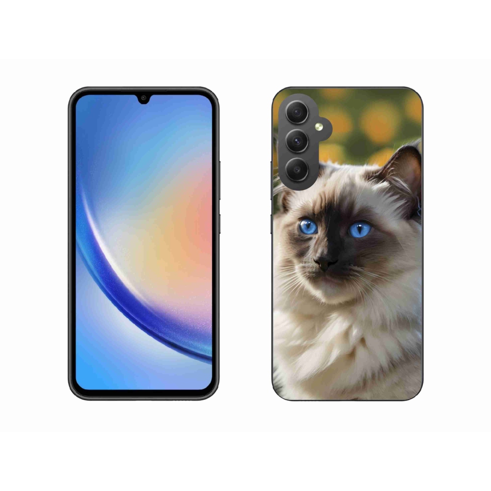 Gelový kryt mmCase na Samsung Galaxy A34 5G - bílý ragdoll