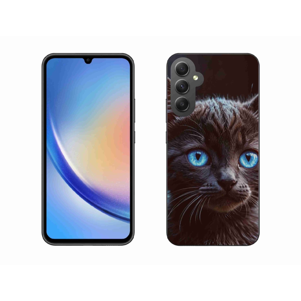 Gelový kryt mmCase na Samsung Galaxy A34 5G - černé kotě 2