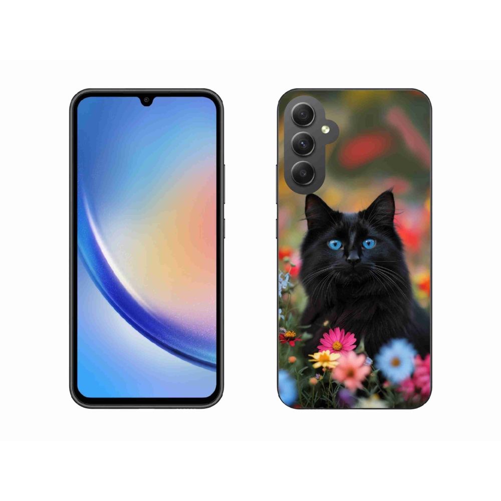 Gelový kryt mmCase na Samsung Galaxy A34 5G - černé kotě 4