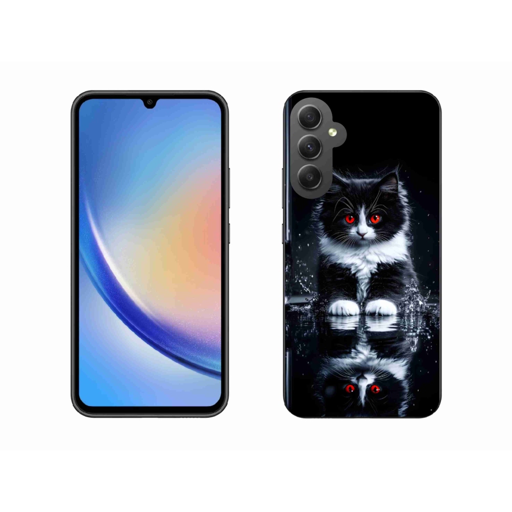 Gelový kryt mmCase na Samsung Galaxy A34 5G - černobílé kotě