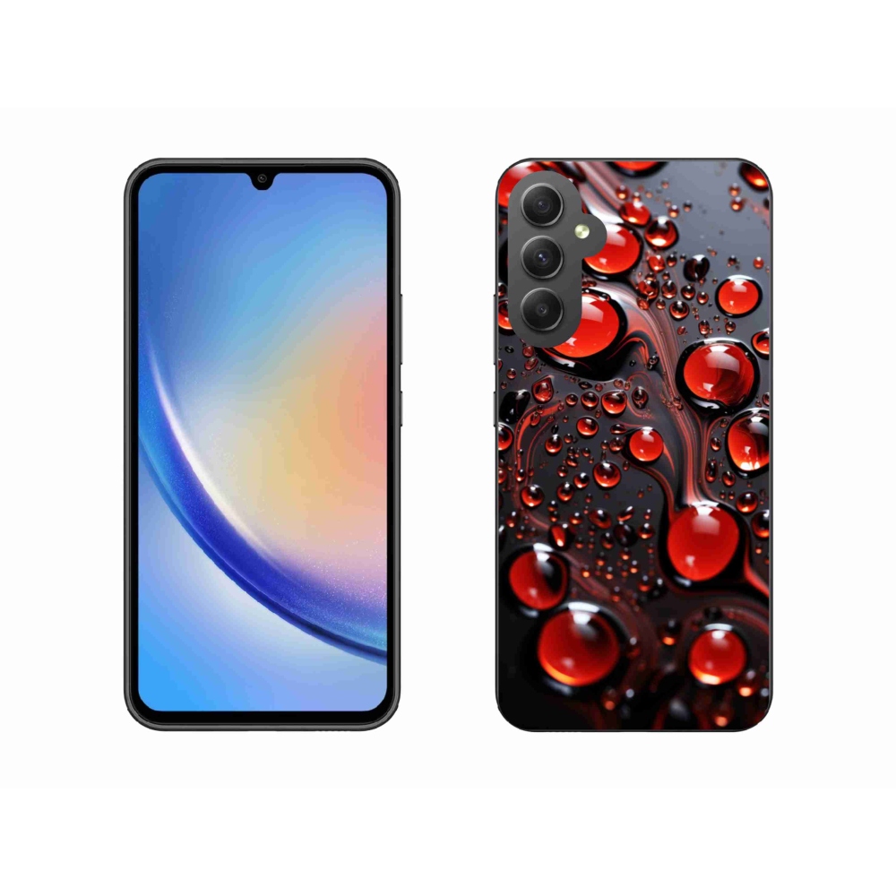Gelový kryt mmCase na Samsung Galaxy A34 5G - červené kapky 2