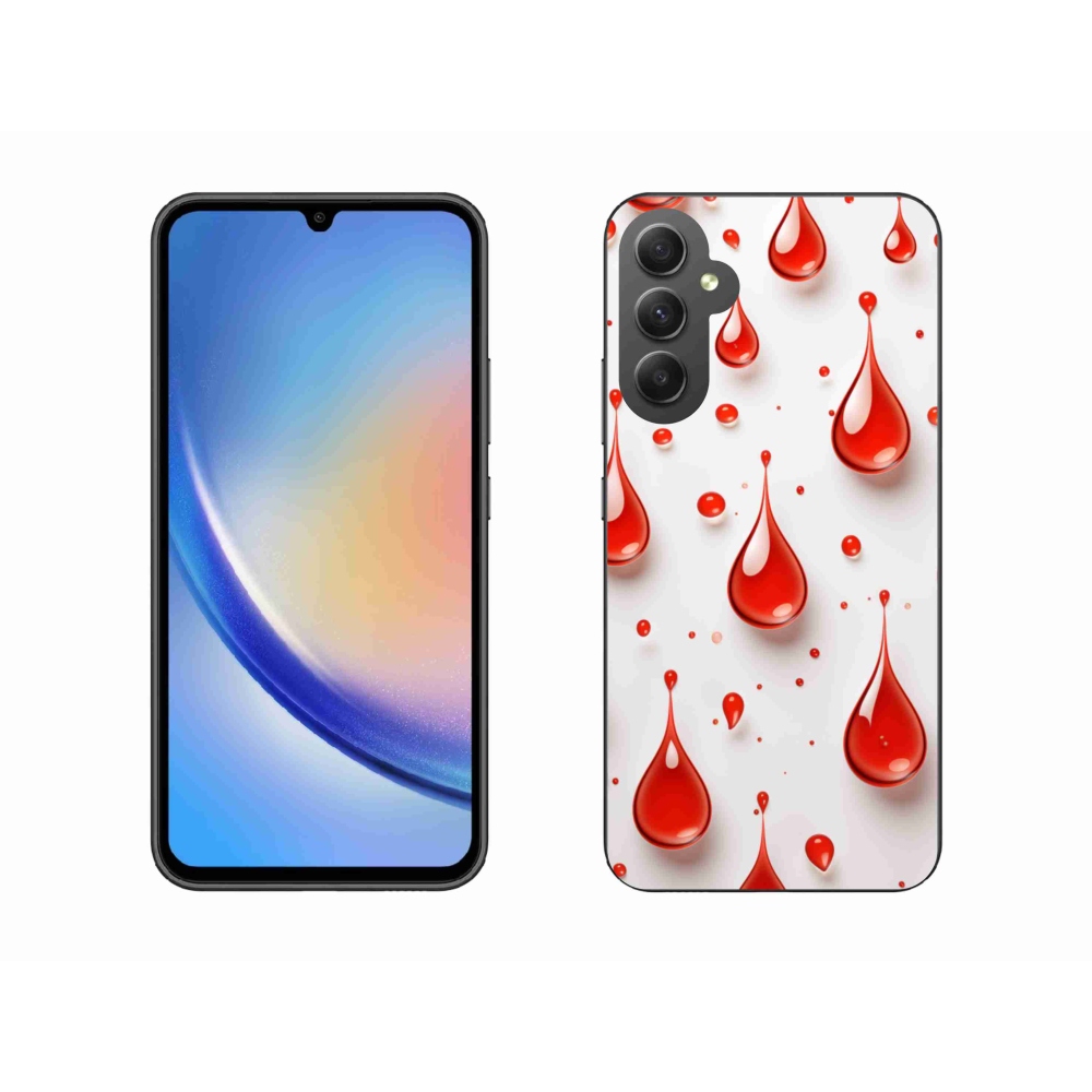 Gelový kryt mmCase na Samsung Galaxy A34 5G - červené kapky