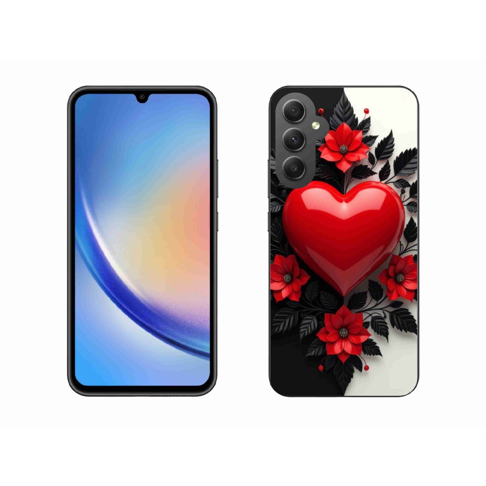 Gelový kryt mmCase na Samsung Galaxy A34 5G - červené srdce
