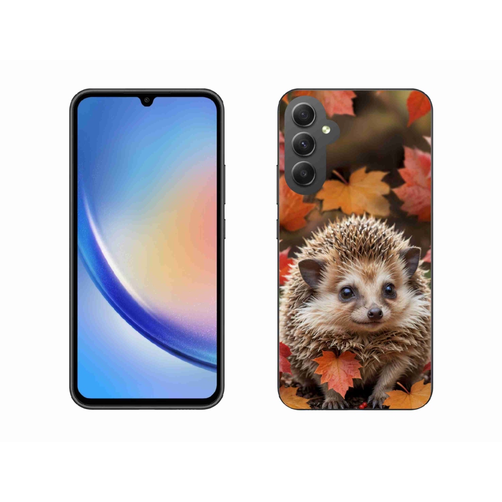 Gelový kryt mmCase na Samsung Galaxy A34 5G - ježek v listí