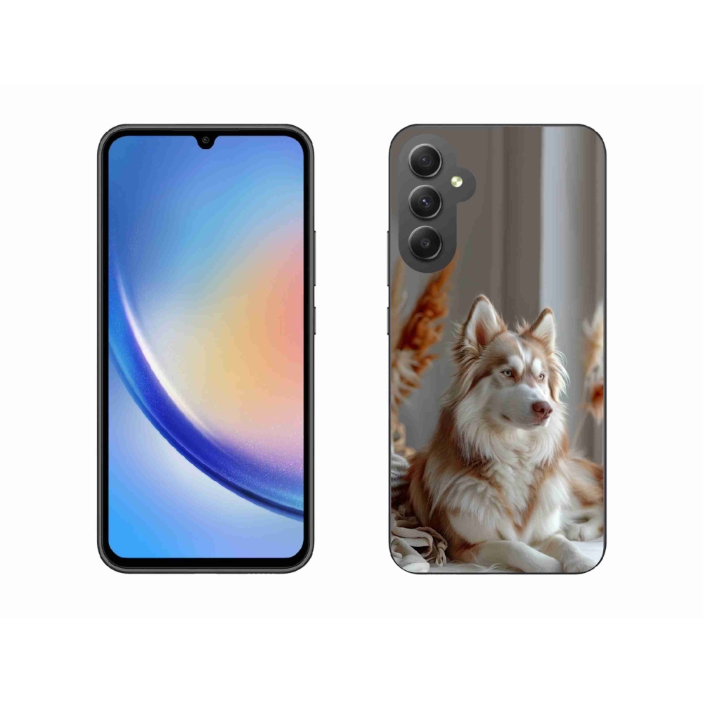 Gelový kryt mmCase na Samsung Galaxy A34 5G - klidný sibiřský husky