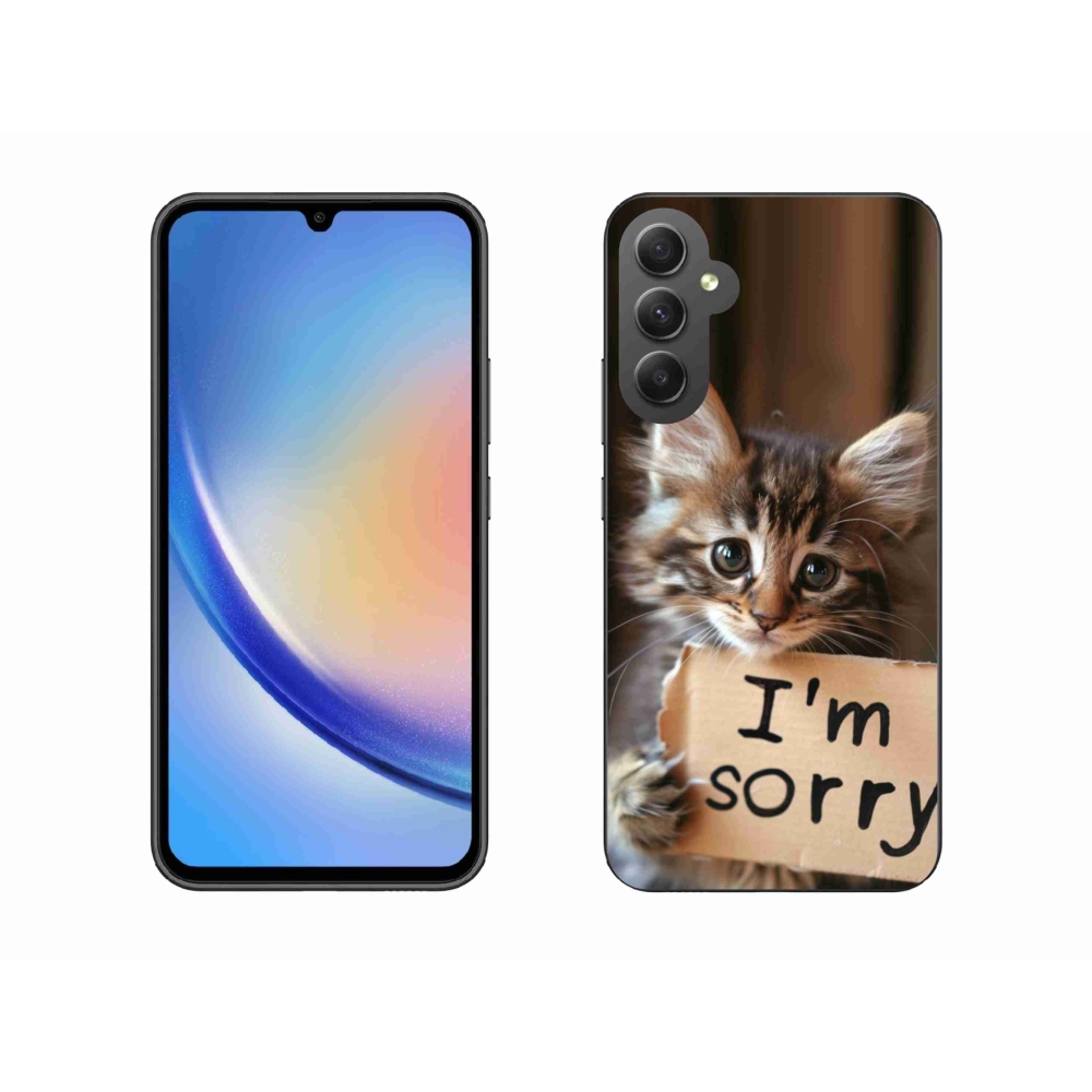 Gelový kryt mmCase na Samsung Galaxy A34 5G - kočíčí omluva