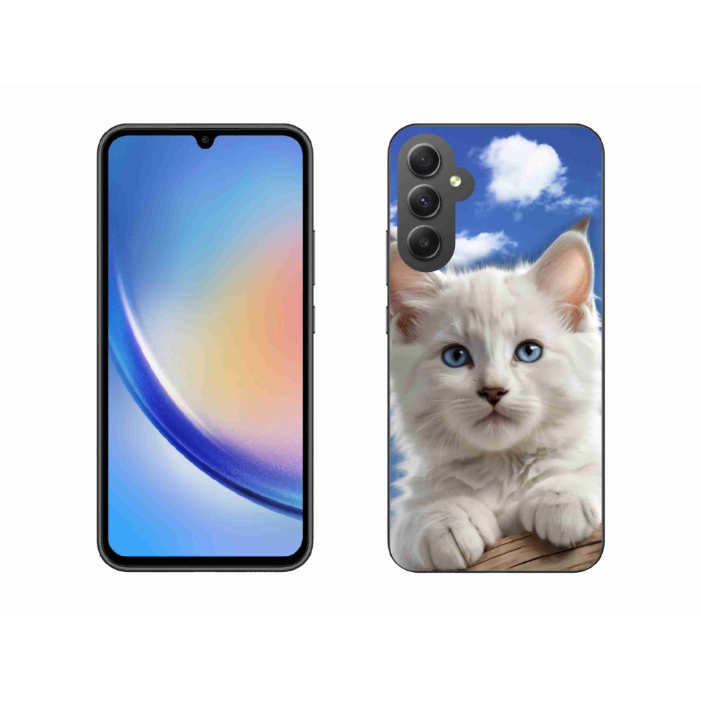Gelový kryt mmCase na Samsung Galaxy A34 5G - kotě a oblaka