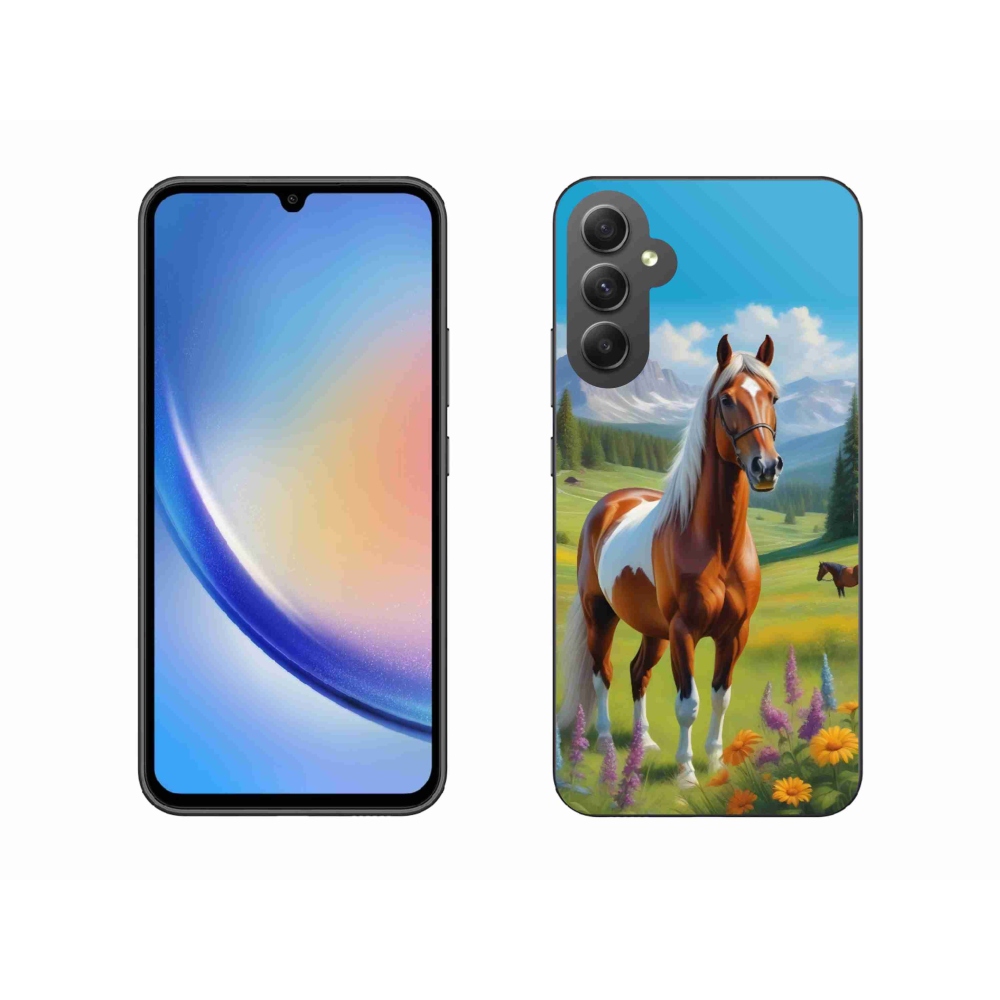 Gelový kryt mmCase na Samsung Galaxy A34 5G - kůň na louce