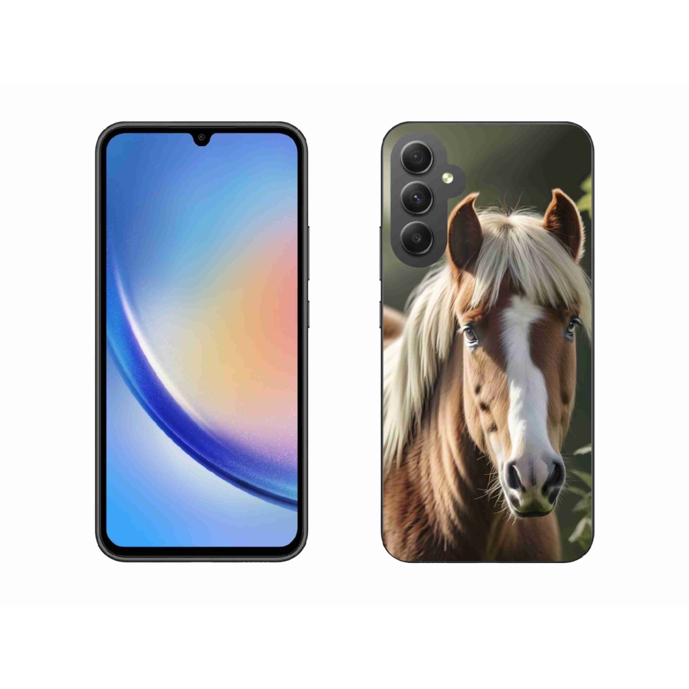 Gelový kryt mmCase na Samsung Galaxy A34 5G - kůň se světlou hřívou