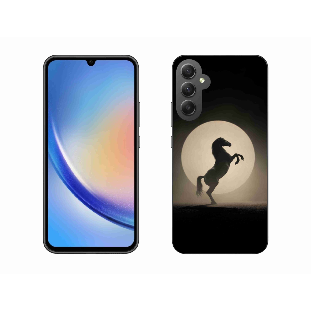Gelový kryt mmCase na Samsung Galaxy A34 5G - kůň v siluetě