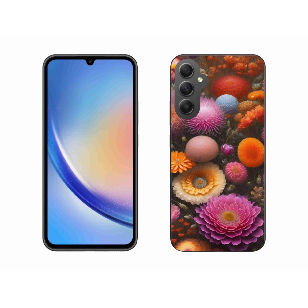 Gelový kryt mmCase na Samsung Galaxy A34 5G - květinová kompozice