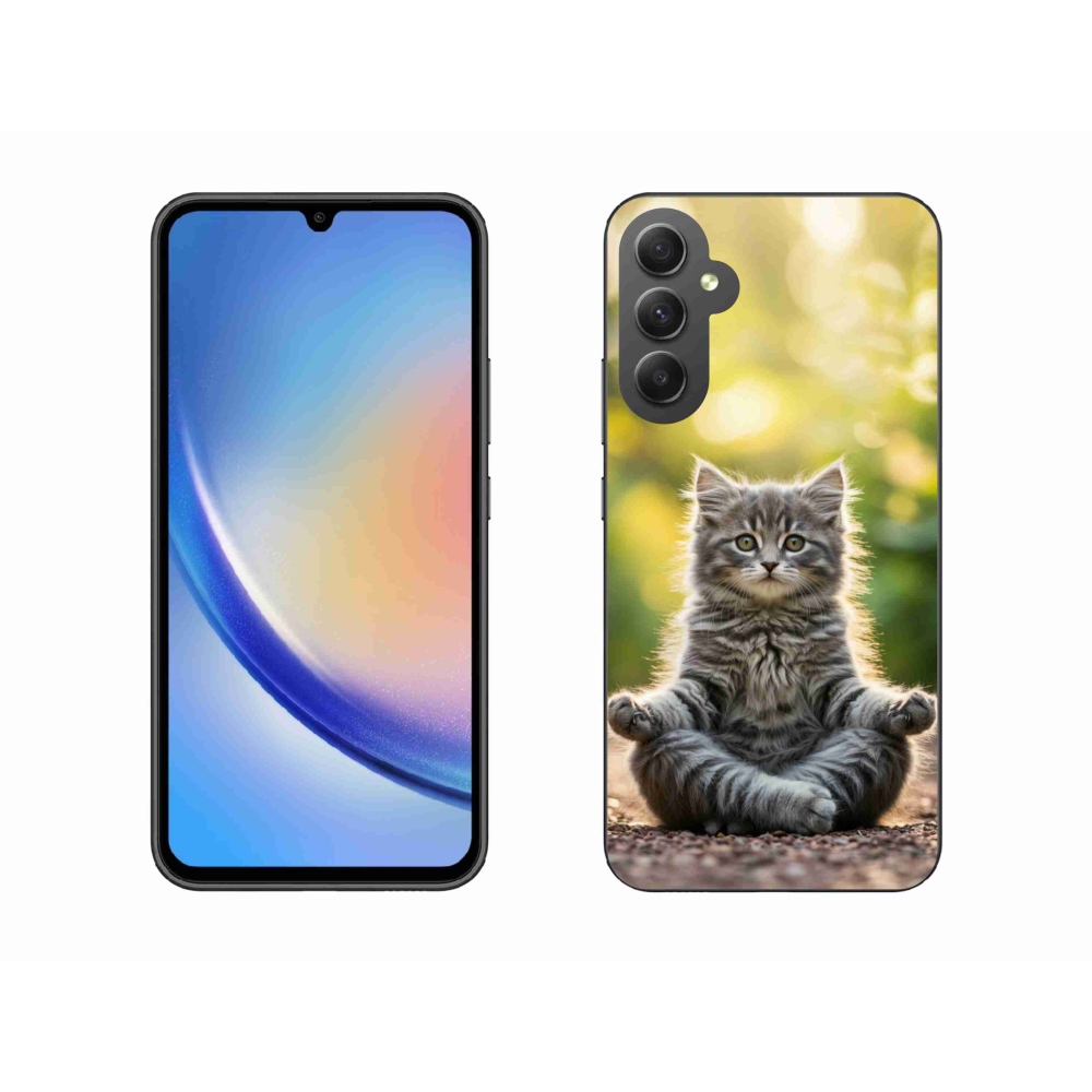 Gelový kryt mmCase na Samsung Galaxy A34 5G - meditující kotě