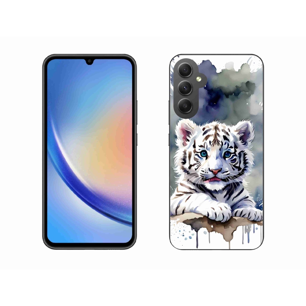 Gelový kryt mmCase na Samsung Galaxy A34 5G - mládě bílého tygra