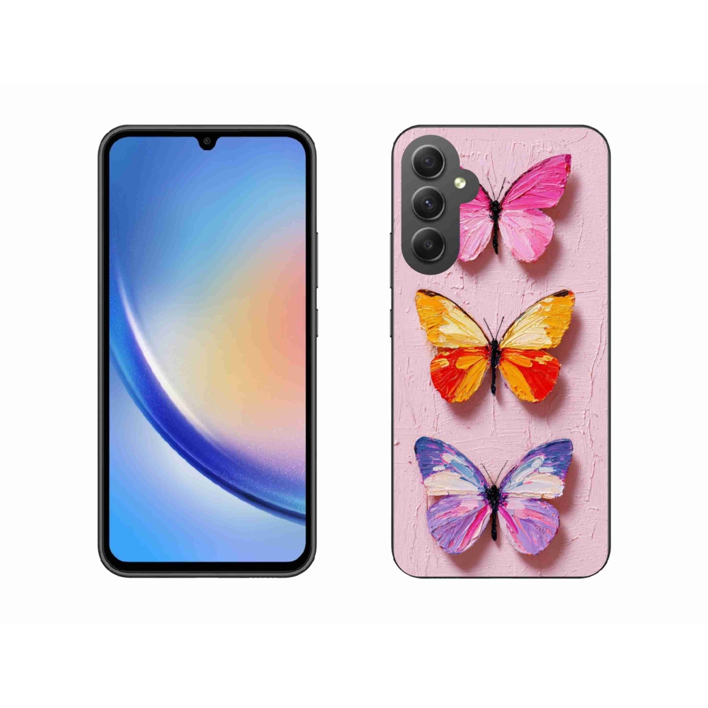 Gelový kryt mmCase na Samsung Galaxy A34 5G - motýlí trojice
