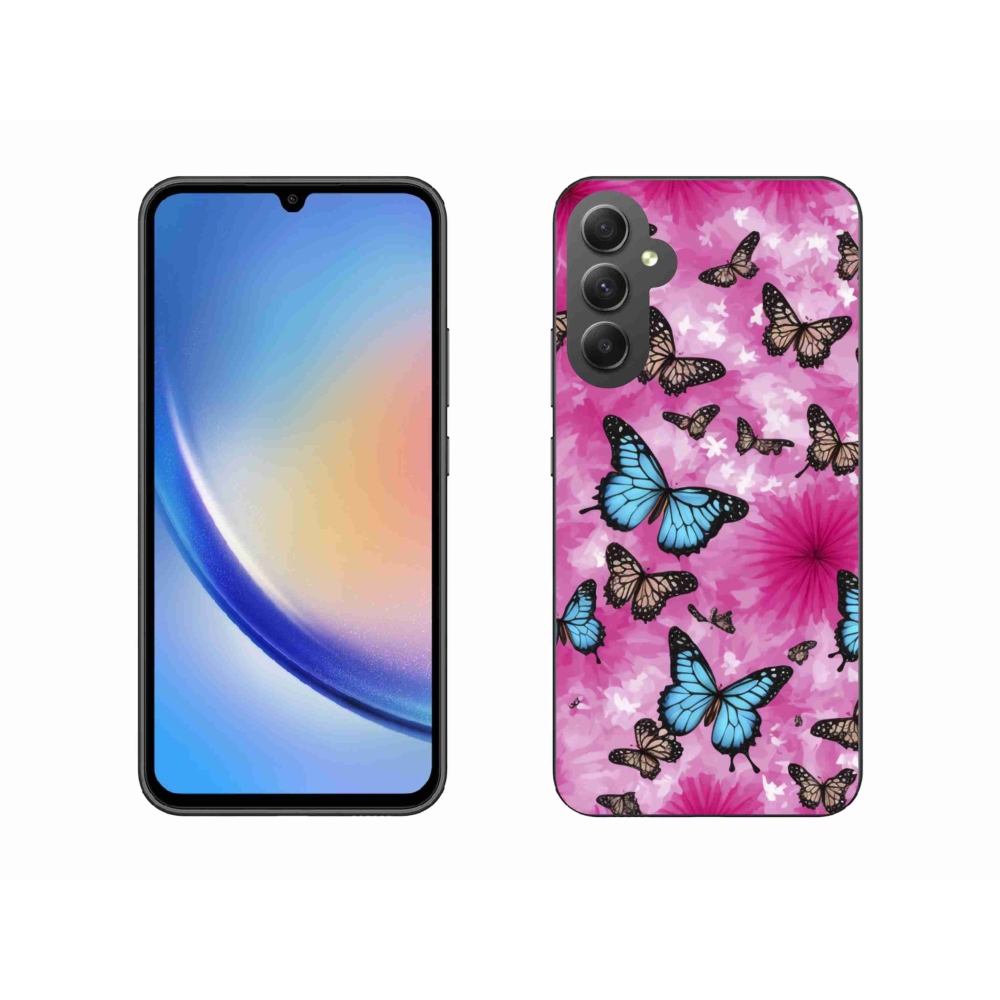 Gelový kryt mmCase na Samsung Galaxy A34 5G - motýlí zahrada