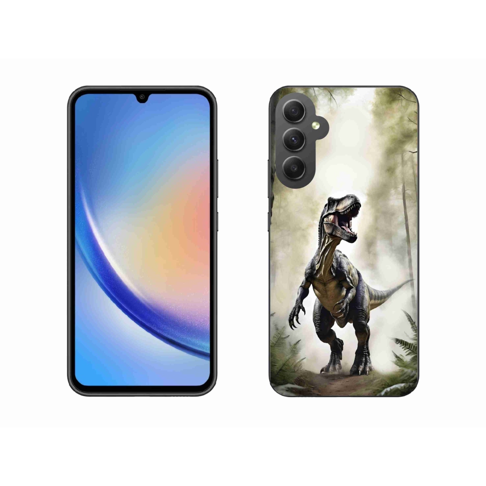 Gelový kryt mmCase na Samsung Galaxy A34 5G - naštvaný T-Rex