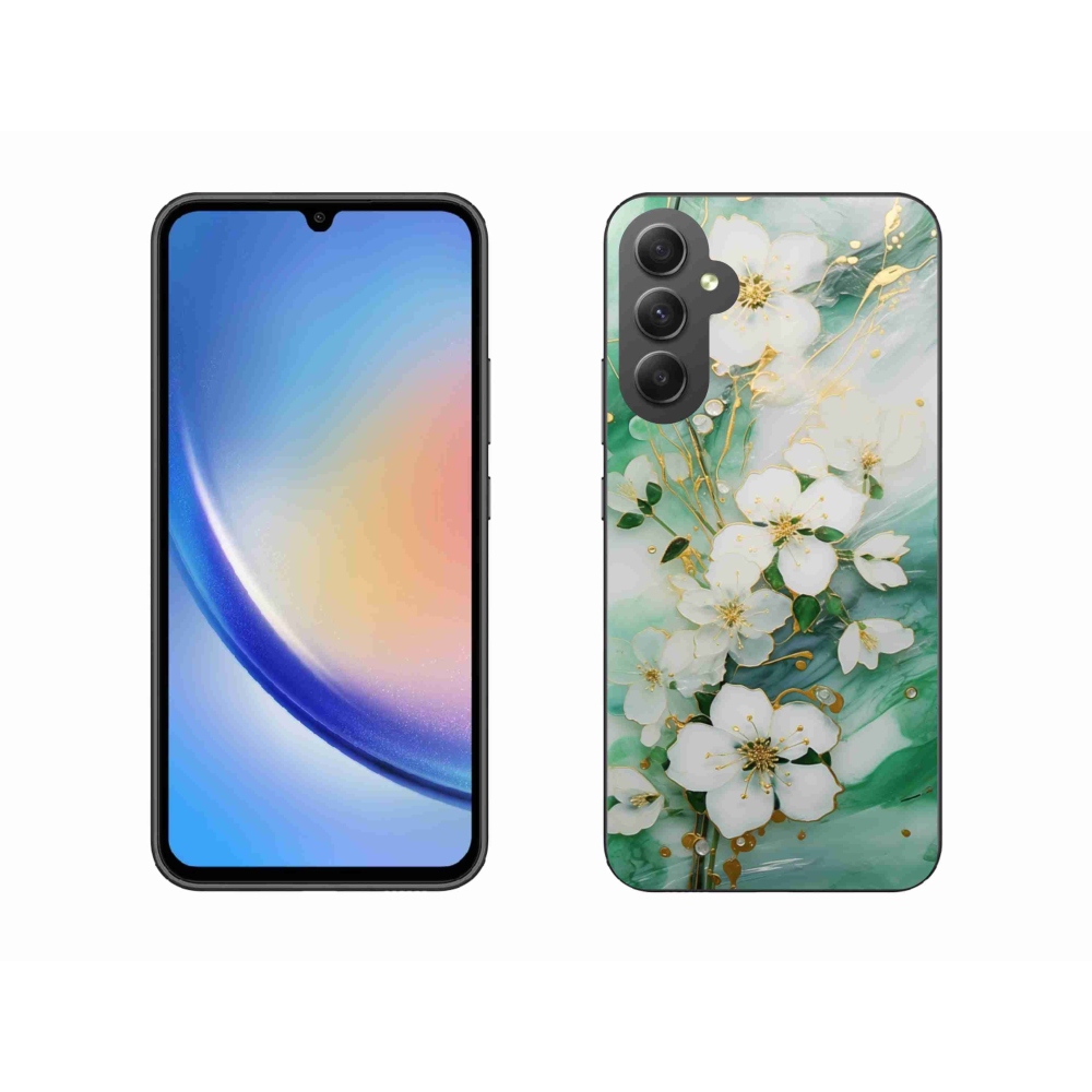 Gelový kryt mmCase na Samsung Galaxy A34 5G - něžné květy