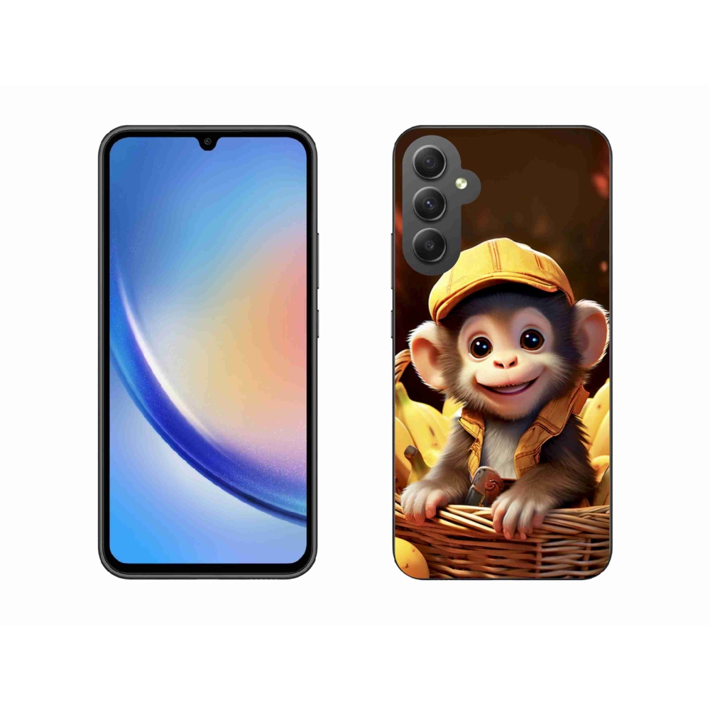 Gelový kryt mmCase na Samsung Galaxy A34 5G - opice v košíku