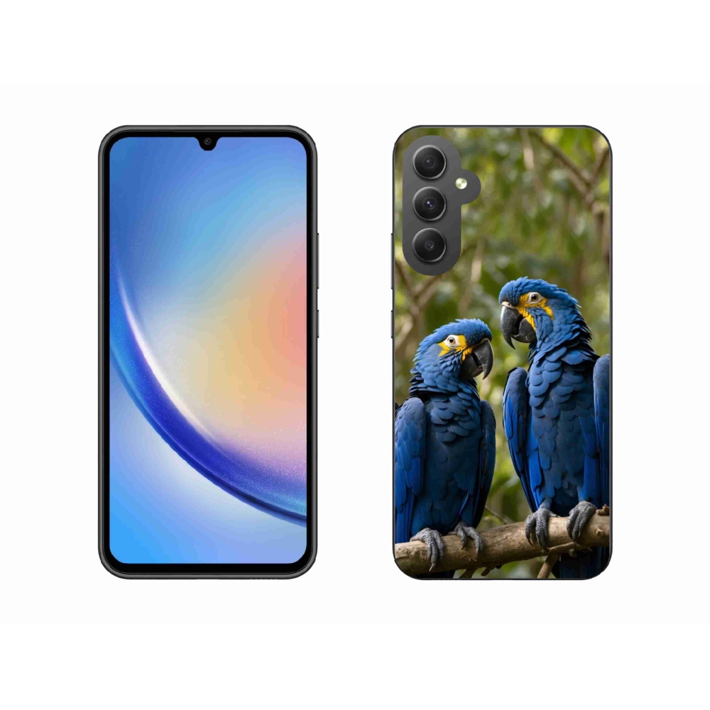 Gelový kryt mmCase na Samsung Galaxy A34 5G - papouščí duo
