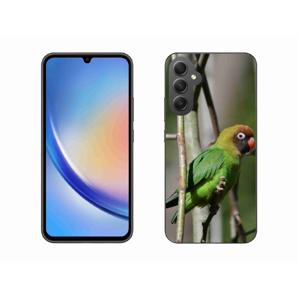 Gelový kryt mmCase na Samsung Galaxy A34 5G - papoušek agapornis